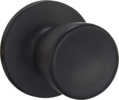 Amazon Basics Tulip Door Knob, Passage, Easy Installation, Matte Black