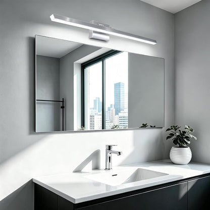 IZORRO Modern Bathroom Vanity Light 48 inch, Rotatable, 36W Dimmable Led Bathroom Light Fixture Over Mirror, Chrome Vanity Light Bar (Cool White 6000K)
