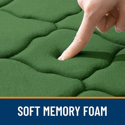 OLANLY Memory Foam Bath Mat Rug 36x24, Ultra Soft and Absorbent Bathroom Rugs, Non-Slip, Comfortable, Machine Washable Bath Carpet for Bathroom Floor, Shower and Home Decor Accessories, Olive Green