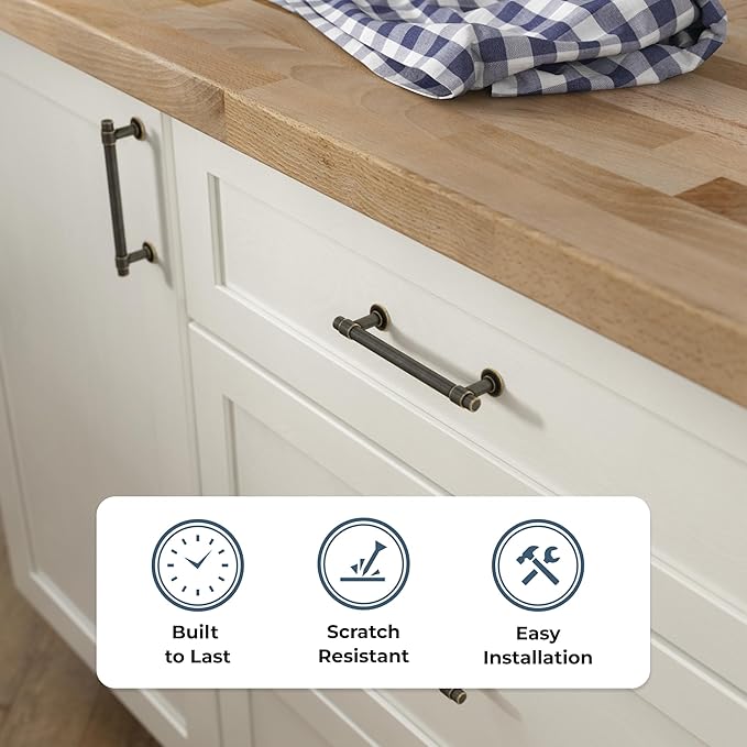 Franklin Brass Francisco (10-Pack) Cabinet Handles 4" Hole Center Pulls | Warm Chestnut Hardware Kitchen Door, Drawers, Dressers, Furniture P29617K-WCN-B