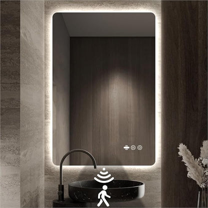 28" x 36" LED Bathroom Mirror with Lights - Motion Sensor | Smart Backlit Mirror Bathroom, Frameless, Auto Sensor, Anti-Fog, Stepless Dimmable 3-Color, Ultra-Clear & Shatter-Proof