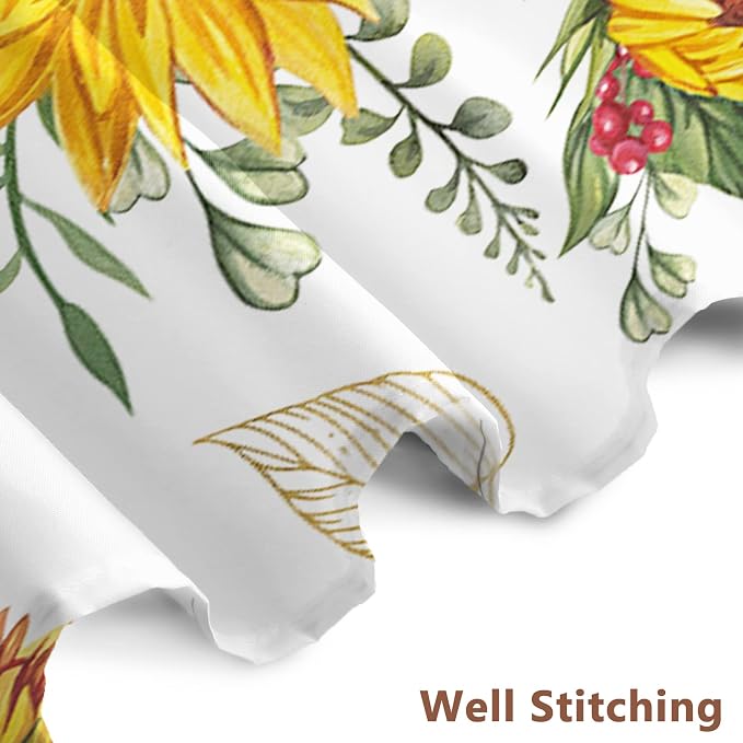 AWERT Vibrant Sunflower Shower Curtain for Bathroom,Waterproof Fabric Plants Shower Curtain with Hooks 60x72 inch