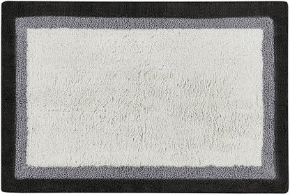 Madison Park Amherst Tufted Bath Rug Cotton Non-Slip, 20 x 30, Black | Quick Dry, Ultra Soft, Pile, Machine Washable, Absorbent, OEKO-TEX Certified