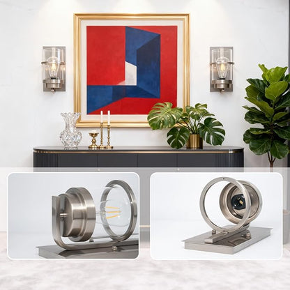 Brushed Nickel Modern Wall Sconces,Bathroom Light Fixture,10.2 in | E26 Base,modern wall sconces for hallways,stairs,bedroom,beside lights wall mounted