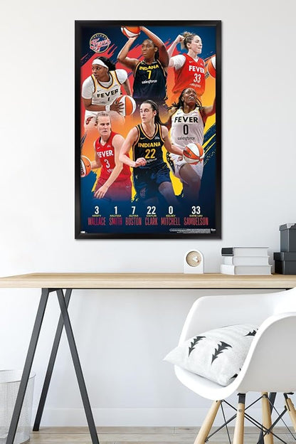 Trends International WNBA Indiana Fever -Team 24 Wall Poster, 34L x 22.4W, Black Framed Version