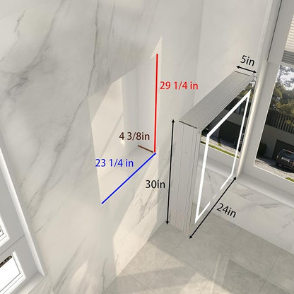 LED Bathroom Medicine Cabinet with Mirror, 24"x30" Anti-Fog Smart Mirror Cabinet, UPVC Waterproof Vanity Cabinet Recessed/Surface, Adjustable Shelves, 3-Color Dimmable, Motion Sensor, DTC Left Hinges
