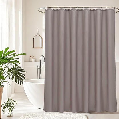 AooHome Stall Size 36x72 Inch Shower Curtain Liner, Half Size Solid Shower Curtain with Hooks, Weighted Hem, Waterproof, Chocolate