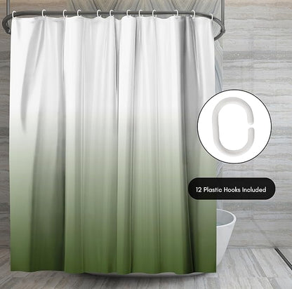 Americanflat 71x74 Sage Green Ombre Shower Curtain - Water-Resistant Long Shower Curtain with Durable Grommets and 12 Hooks - 100% Polyester
