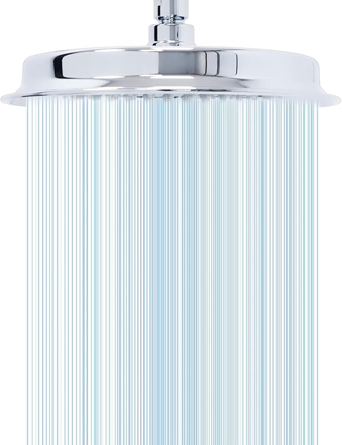 9 Inch High Pressure Rain Shower Head - Stainless Steel Water Saving Adjustable - Fits Any Bathroom & Home (Round, Chrome)