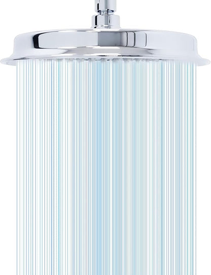 9 Inch High Pressure Rain Shower Head - Stainless Steel Water Saving Adjustable - Fits Any Bathroom & Home (Round, Chrome)