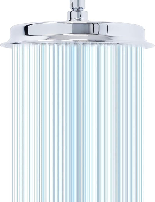 9 Inch High Pressure Rain Shower Head - Stainless Steel Water Saving Adjustable - Fits Any Bathroom & Home (Round, Chrome)