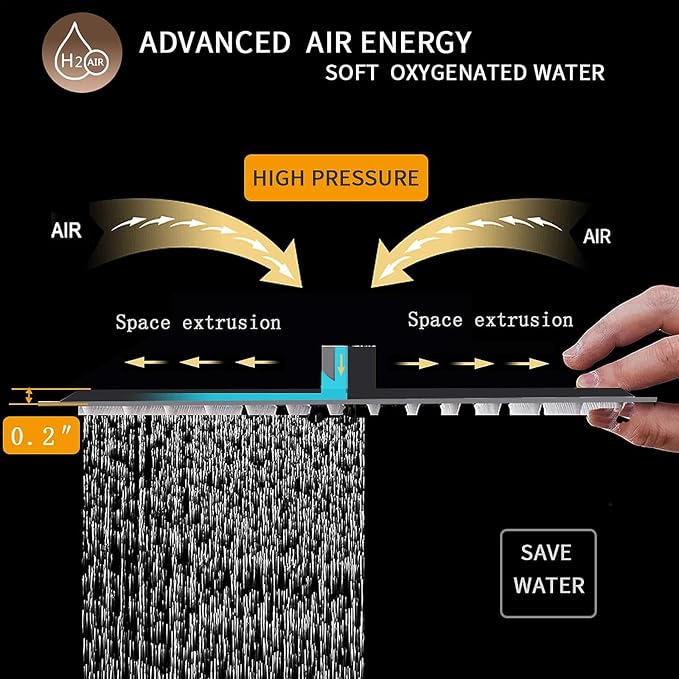 10 In Rain Shower Head High Pressure Rainfall Shower Head Bronze | Square Rain Bathroom Showerhead, High Flow, Large Stainless Steel, Ceiling Mounted, Wall Mounted, Waterfall Full Body