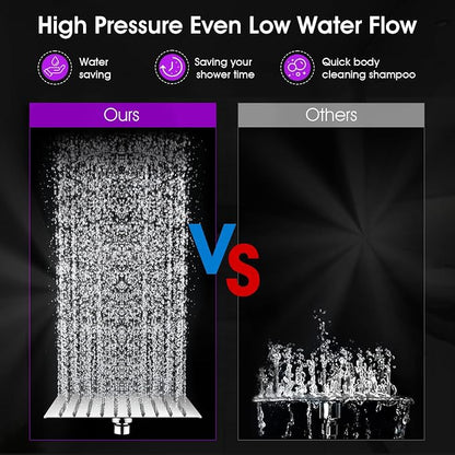 PROOX Filtered Shower Heads with Handheld Spray Combo, Rainfall Shower Head with 20 Stages Filter for Hard Water, Filtered Rain Shower Head for Hair And Skin, 12'' Adjustable Extension Arm, Chrome