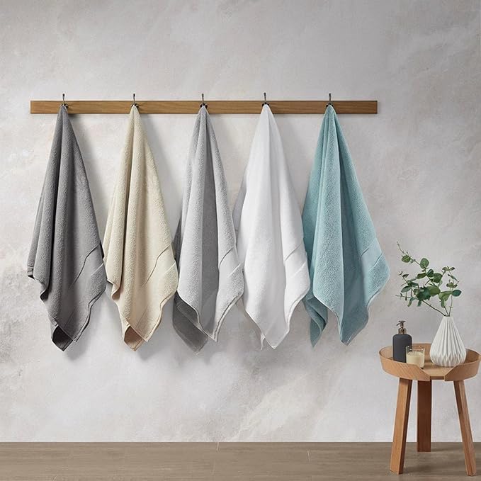 Madison Park Signature Splendor Luxury 100% Cotton Bathroom Towel Set - Soft, Plush 1000 GSM Heavyweight Hotel Quality, Zero Twist, Highly Absorbent, Quick Dry, Multi Sizes, Charcoal 6 Piece