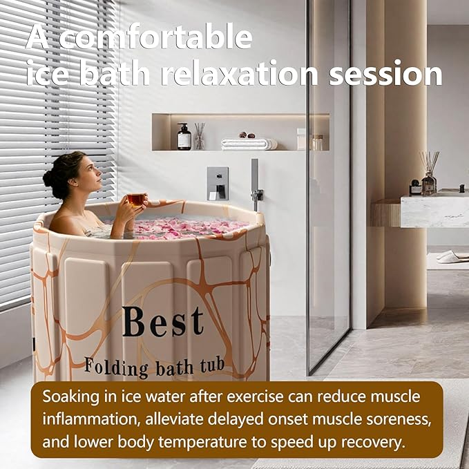 Portable Bathtub for Adult, Foldable Soaking Bathtub for Hot SPA&Ice Bath, Foldable Small Bathtub collapsible bathtub for Bathing, 6-layer Insulated portable tub,Space-Saving(Fantasy 27.5X26.6IN)