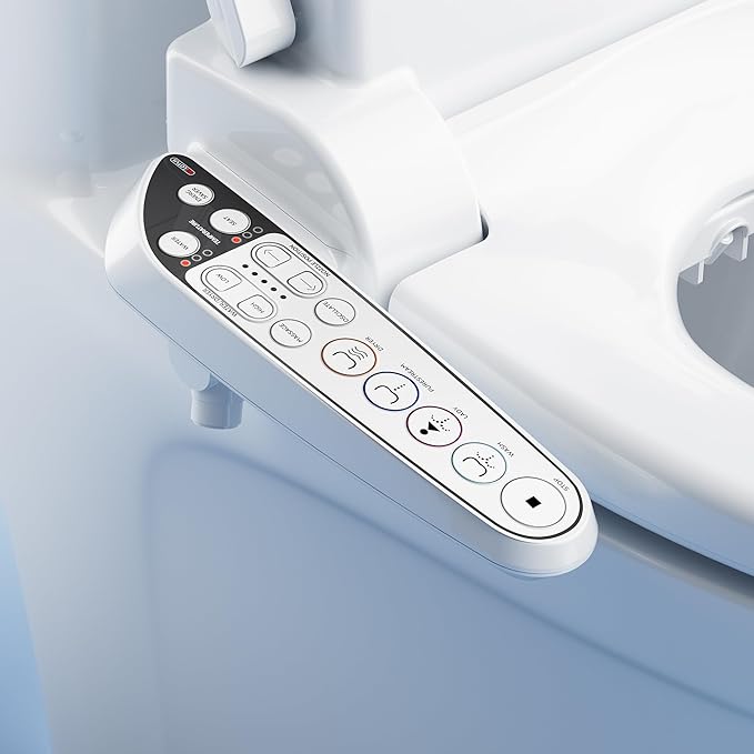 Lotus Bidet Seat ATS-909 Round with Enema Wash (Purestream) for constipation relief, Heated Seat, Multi Modes Wash, Air Dryer, Deodorizer, Easy DIY Installation, Made in Korea