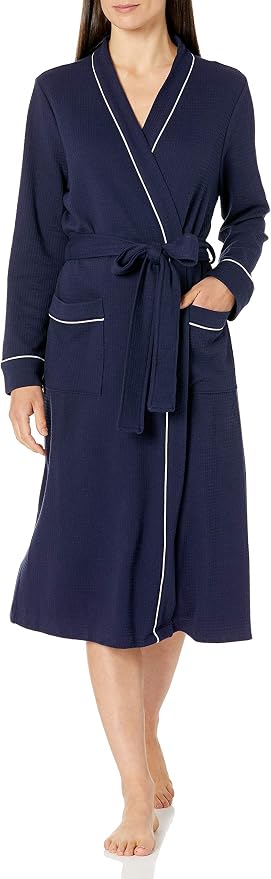 Amazon Essentials Women's Lightweight Waffle Full-Length Bath Robe (Available in Plus Size)