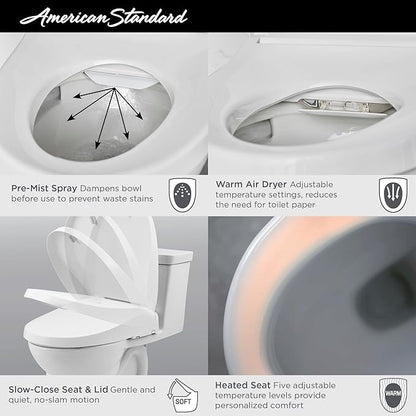 American Standard 8018A60GRC-020 Advanced Clean 3.0 SpaLet Electric Bidet Seat, Elongated, White