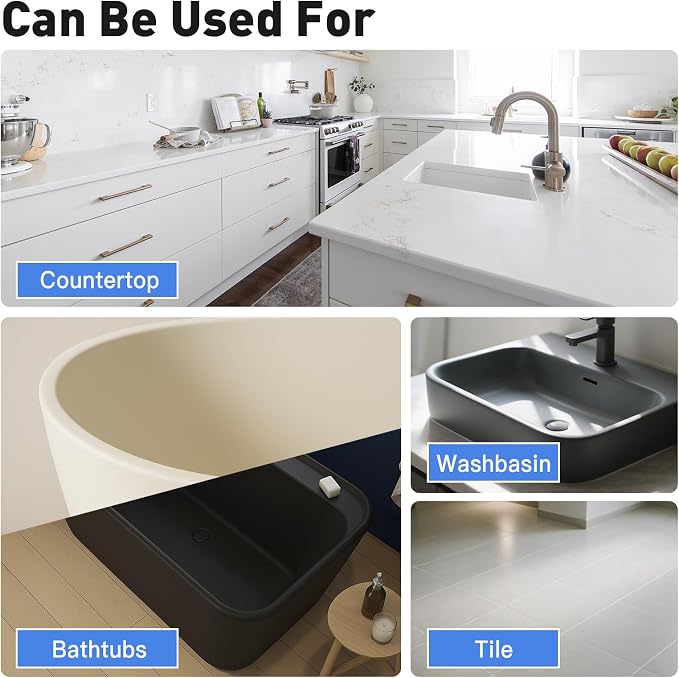 DWIL Tile Paint, Tub and Tile Refinishing Kit with Tools, Bathtub Paint, Water Based &Low Odor, Easy to Use for Bathroom Kitchen,Semi-Gloss Light Grey