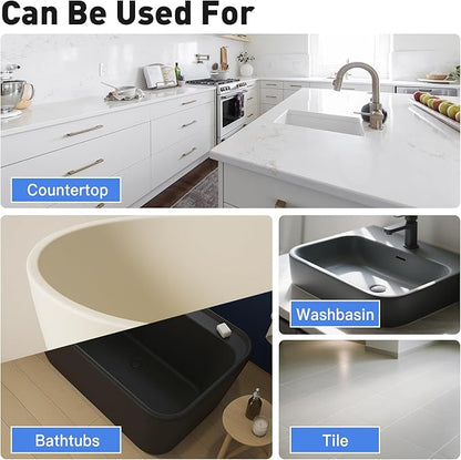 DWIL Tile Paint, Tub and Tile Refinishing Kit with Tools, Bathtub Paint Water Based &Low Odor, Easy to Use for Bathroom Kitchen, Semi-Gloss Vanilla White