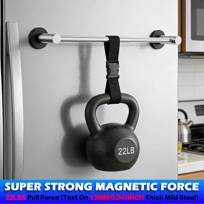 ULIBERMAGNET Heavy Duty Magnetic Towel Bar,1 Set Magnetic Towel Holder Rail Silver with Adjustable Length, Non-Slip Stainless Steel Towel Rail for Refrigerator, Oven, Dishwasher, Cabinet, Laundry