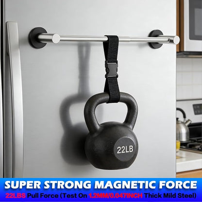 ULIBERMAGNET Heavy Duty Magnetic Towel Bar,1 Set Magnetic Towel Holder Rail Silver with Adjustable Length, Non-Slip Stainless Steel Towel Rail for Refrigerator, Oven, Dishwasher, Cabinet, Laundry