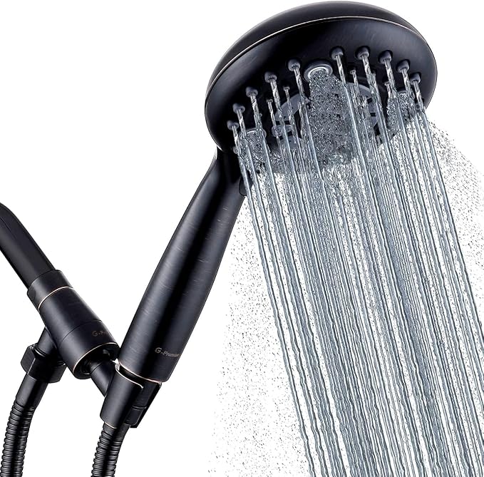 G-Promise High Pressure 6 Mode Hand Held Shower Head with Extra Long Hose | High Pressure, 6 Spray Mode, Easy Install, Adjustable Angle, Extra Long Hose, Modern Upgrade