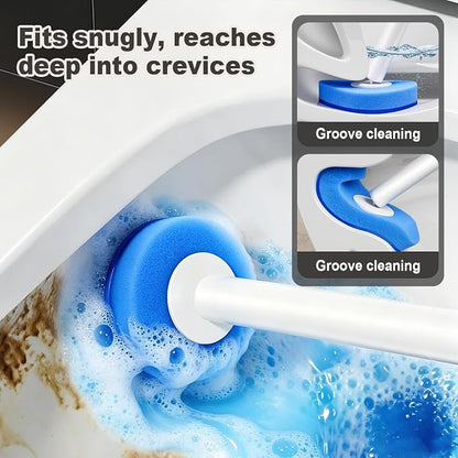 Disposable Toilet Brush Refills, 42 Toilet Wand Replacement Heads with Water-Activated Cleaning Formula, Multi-Layer Disposable Refill Pads for Toilet Bowl Cleaning, Blue