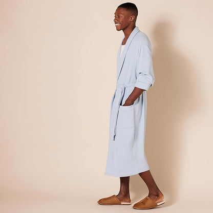 Amazon Essentials Men's Lightweight Cotton Waffle Bathrobe (Available in Big & Tall)