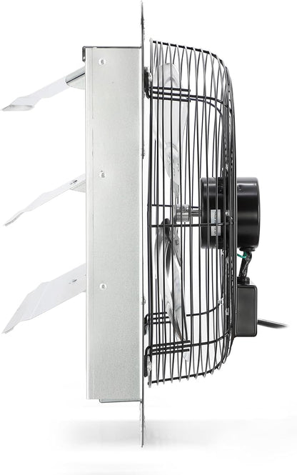 Vie Air Shutter Exhaust Fan with Power Cord – High-Performance Ventilation for Indoor/Outdoor Spaces, Energy-Efficient Cooling - Vent fan for Commercial, Greenhouse, Attic, Shed & Shop (12 Inch)