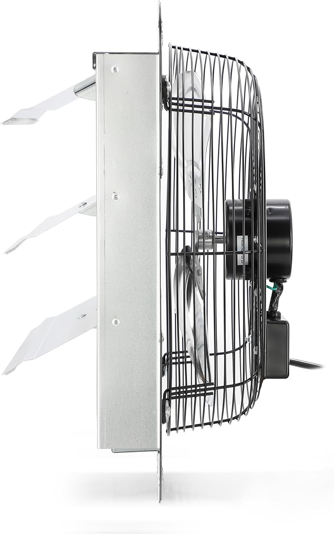 Vie Air Shutter Exhaust Fan with Power Cord – High-Performance Ventilation for Indoor/Outdoor Spaces, Energy-Efficient Cooling - Vent fan for Commercial, Greenhouse, Attic, Shed & Shop (14 Inch)