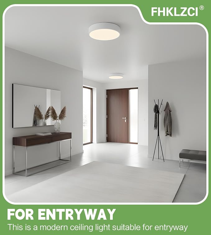 Modern LED Round Flush Mount Ceiling Light Fixture,White,15.74 inch | Dimmable,36Watts,Bright Adjustment,5CCT 3000K/3500K/4000K/5000K/6000K,Matte,Metal,for Living Room,Kitchen,Bedroom,Bathroom