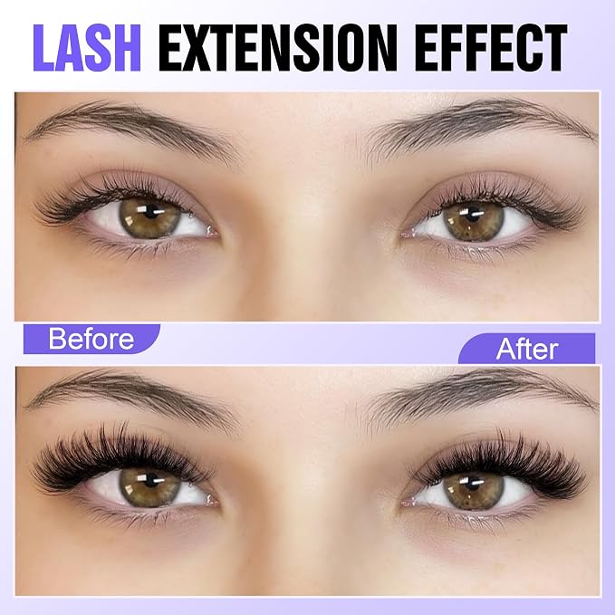 Lash Clusters 40D 280pcs Cluster Eyelash Extensions 9-16mm Mix Eyelash Clusters Lash Extension Individual Lashes for Self Application (40D, 0.07D, 9-16mm)