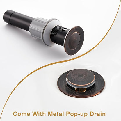 Ultimate Unicorn Bathroom Faucet for Sink Oil Rubbed Bronze, 4 Inch Bathroom Sink Faucet for 3 Hole or 2 Hole, 2 Handle Waterfall Faucets with Pop up Drain, Centerset Faucets for RV Counter