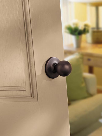 Kwikset Polo Interior Passage Door Knob, Handle For Closet and Hallway Doors, Non-Locking Doorknob in Satin Nickel, with Microban Protection