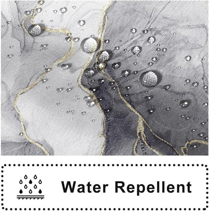Grey Shower Curtain, Ombre Light Grey Marble Shower Curtain Set Modern Aesthetic Gray Ink Texture Waterproof Bathroom Curtain with Hooks, 54x72 Inch