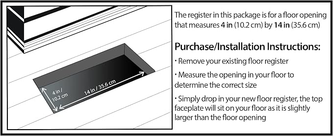 Decor Grates SPH414-NKL Floor Register, 4x14, Brushed Nickel Finish