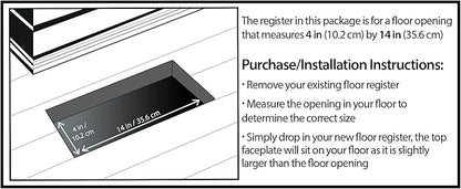 Decor Grates SPH414-RB Floor Register, 4x14, Rubbed Bronze Finish