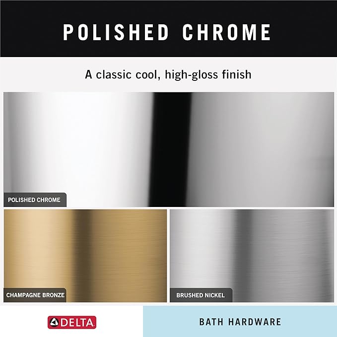 DELTA 79735 Cassidy Double Towel Hook Bath Hardware Accessory in Polished Chrome,(Pack of 3)