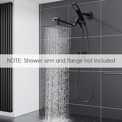 G-Promise All Metal 10" Rain Shower Head with Handheld for Bathroom Upgrade | All Metal, Built to Last, Easy Install, Adjustable Height & Angle for All Heights, Extra Long Hose, Modern Upgrade