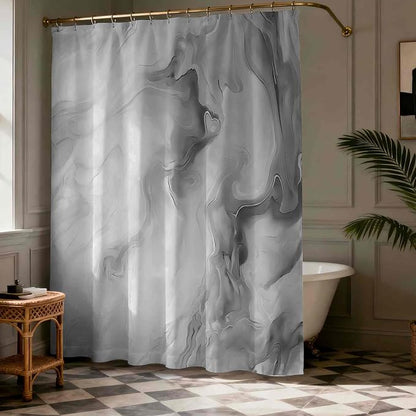 Mocsicka Shower Curtains for Bathroom, Grey Marble Shower Curtain for Bathroom, Abstract Gray and White Shower Curtain Modern Art Decor Waterproof Bath Curtain for Modern Bath Decor, 72 X 72 Inch