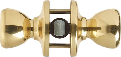 Kwikset Mobile Home Interior Passage Door Knob, Handle for Closet and Hallway Doors, Non-Locking Doorknob in Polished Brass (Pack of 6)
