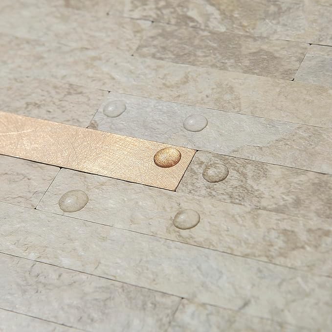 AULIGET 20 Sheets Faux Stone Peel and Stick Backsplash, Beige Marble Look PVC Wall Tiles Stick on Backsplash for Kitchen