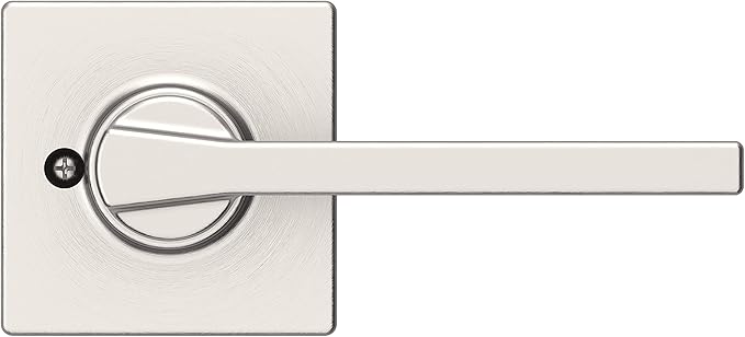 Kwikset Casey Dummy Door Handle, Single Sided Lever for Closets, French Double Doors, and Pantry, Satin Nickel Non-Turning Reversible Interior Push/Pull Lever, with Microban Protection (Pack of 2)