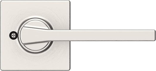 Kwikset Casey Dummy Door Handle, Single Sided Lever for Closets, French Double Doors, and Pantry, Satin Nickel Non-Turning Reversible Interior Push/Pull Lever, with Microban Protection (Pack of 2)