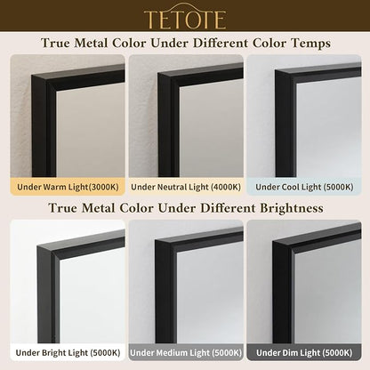Black Bathroom Mirror for Over Sink 55" x 30" Large Matte Black Beveled Metal Framed Rectangular Vanity Mirror for Bathroom, Bedroom, Entryway, Living Room, Tempered Glass, Shatterproof