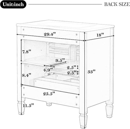 30" Bathroom Vanity with Sink, Storage Cabinet with Drawer, Two Doors with Shelf, Soft Close Door Hinges, Vintage Style, Black