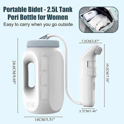 Electric Portable Bidet for Travel,Large Handheld Bidet Sprayer with 2.5L Peri Bottle,High Pressure Rechargeable,Portable Bidet for Women Men,Toilet Butt Washer,shatafa,Camping Outdoor