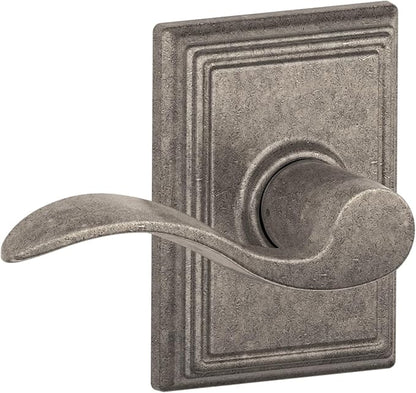 Schlage Lock Company Addison Trim with Accent Hall and Closet Lever, Distressed Nickel (F10 ACC 621 ADD)