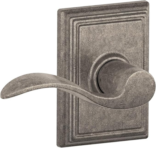 Schlage Lock Company Addison Trim with Accent Hall and Closet Lever, Distressed Nickel (F10 ACC 621 ADD)